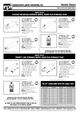 Lift & Tilt Cylinders to fit A-dec Dental Chairs Now Available!