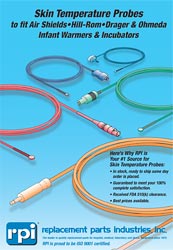 Skin temperature probes to fit Ohmeda and Air Shields&bull;Hill-Rom&bull;Drager infant warmers
