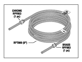 RPI Part #DSH003 - WATER HOSE (BRAIDED BLUE)