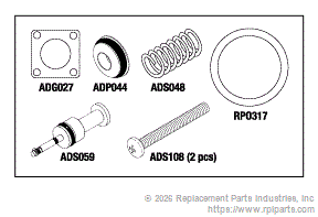 RPI Part #ADk033 - VACUUM DRAIN KNOB SERVICE KIT
