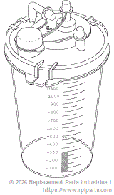 RPI Part #GOC044 - DISPOSABLE COLLECTION CANISTER (1200 ml)