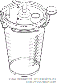 RPI Part #GOC045 - DISPOSABLE COLLECTION CANISTER (2000 ml)