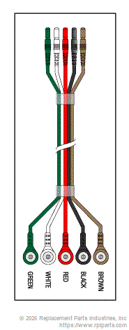 RPI Part #LBM002 - 5 LEADWIRE BONDED SET-40