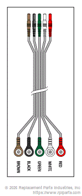 RPI Part #LDM303 - 5 LEADWIRE SET DISPOSABLE 24