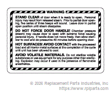 RPI Part #MIL261 - LABEL (WARNING)