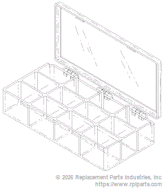 RPI Part #RPB416 - 12-COMPARTMENT STORAGE CASE