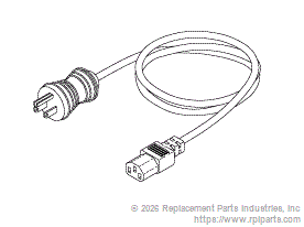 RPI Part #RPC555 - HOSPITAL GRADE POWER CORD (15A @ 125VAC, 18 ft.)
