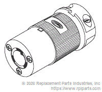 RPI Part #RPC593 - INDUSTRIAL GRADE FEMALE CONNECTOR - LOCKING (20A @ 250VAC, NEMA L6-20R)