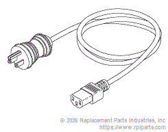 RPI Part #RPC869 - HOSPITAL GRADE POWER CORD (13A @ 125VAC, 3 ft.)