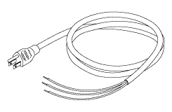 RPI Part #RPC880 - POWER CORD WITHOUT CONNECTORS (15A @ 125VAC, 9 ft.)
