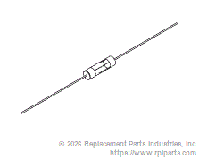 RPI Part #RPF665 - AXIAL LEAD FUSE (2-1/2A)