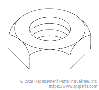RPI Part #RXH084 - HEX NUT (#10-32)