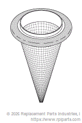 RPI Part #SDF017 - CONICAL SCREEN FILTER