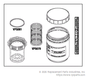 RPI Part #VPK075 - SOLIDS COLLECTOR REPLACEMENT KIT  (CASE of 8)