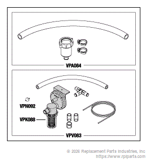 RPI Part #VPK082 - SINK DRAIN VALVE ASSEMBLY